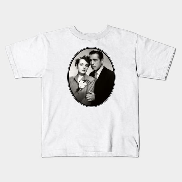 Humphrey Bogart & Mary Astor In The Maltese Falcon Kids T-Shirt by Noir-N-More